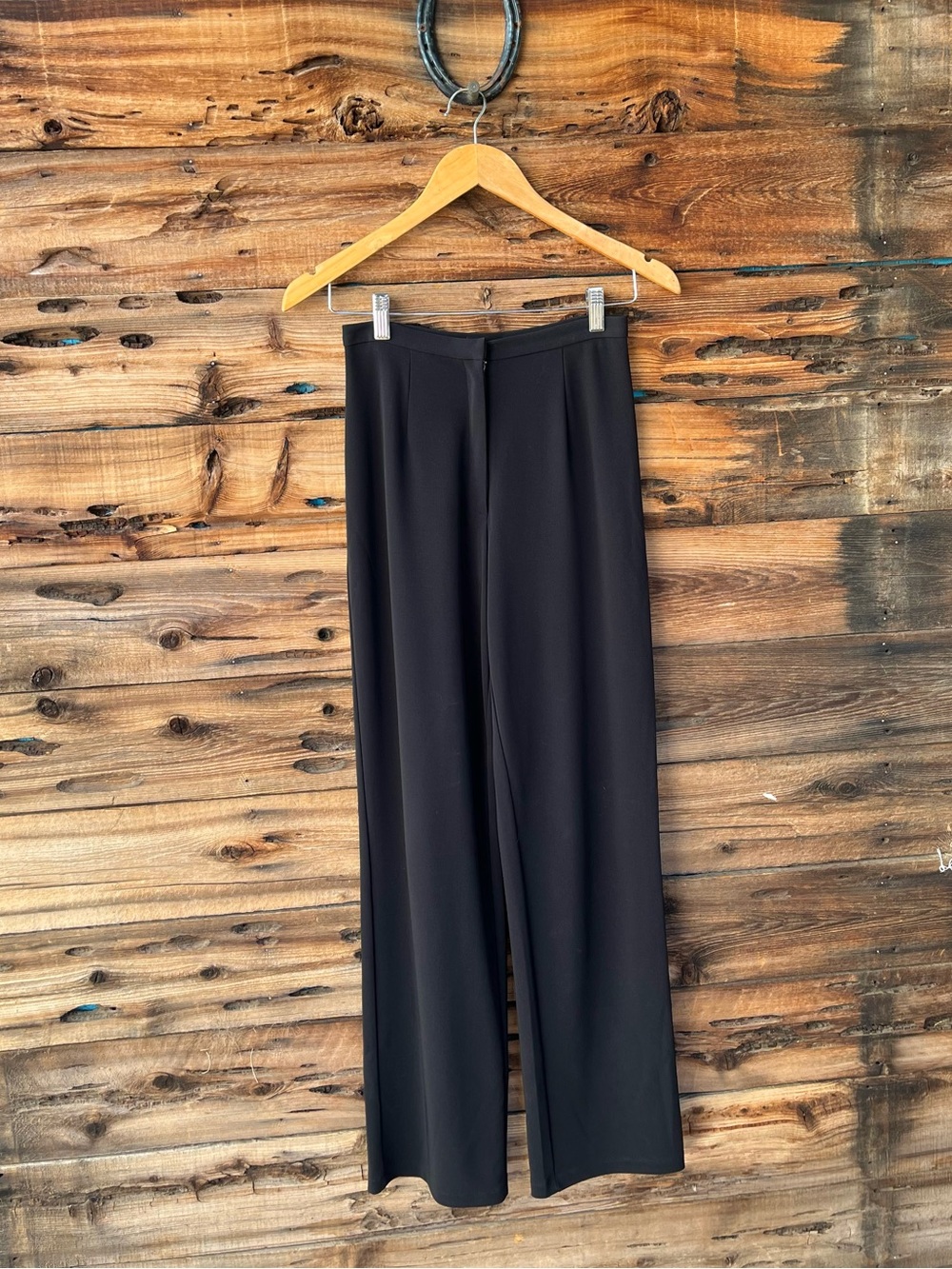CASLON | Black Wide-Leg Pull-On Trousers XS